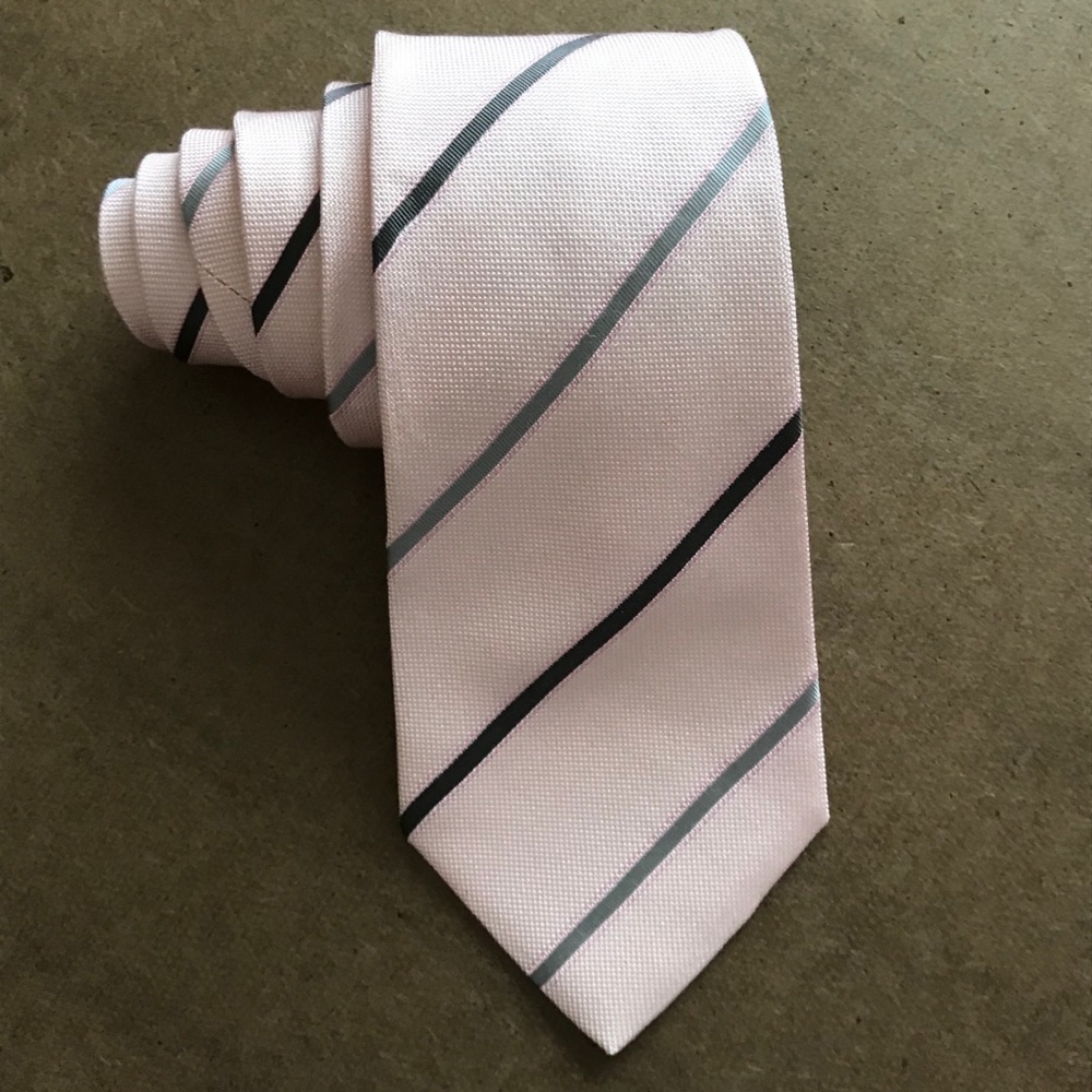 Men's Light Pink Striped Silk Tie